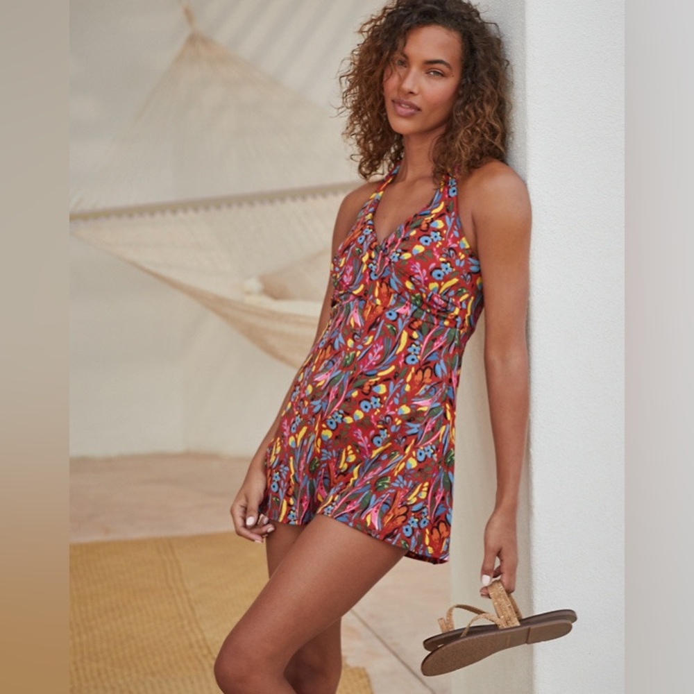 Garnet Hill Women's Floral One-Piece Swimsuit